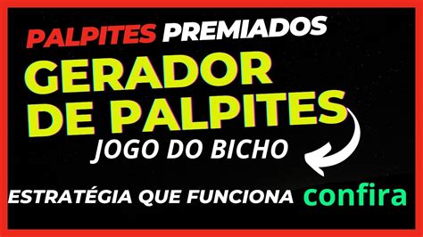 gerador de palpites do jogo do bicho